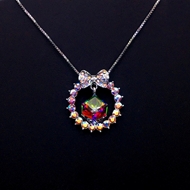 Show details for Stylish Geometric Colorful Pendant Necklace