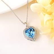 Show details for Copper or Brass Blue Pendant Necklace for Female
