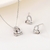 Picture of Good Cubic Zirconia Love & Heart 2 Piece Jewelry Set
