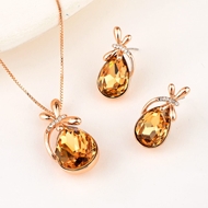 Picture of Purchase Gold Plated Artificial Crystal 2 Piece Jewelry Set Exclusive Online