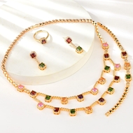 Show details for New Cubic Zirconia Copper or Brass 4 Piece Jewelry Set
