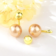 Picture of Great Artificial Pearl Copper or Brass Dangle Earrings