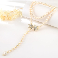 Picture of Need-Now White Irregular Long Chain Necklace with Full Guarantee