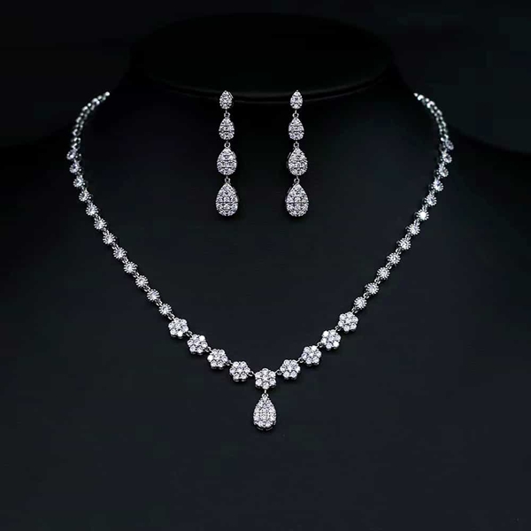 Picture of Purchase Platinum Plated White 2 Piece Jewelry Set Best Price