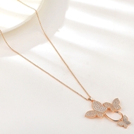 Show details for Funky Butterfly Cubic Zirconia Long Pendant