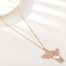 Show details for Funky Butterfly Cubic Zirconia Long Pendant