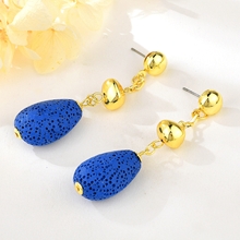 Show details for Zinc Alloy Blue Dangle Earrings with Easy Return