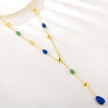 Show details for Classic Blue Fashion Sweater Necklace in Exclusive Design