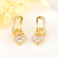 Show details for Copper or Brass White Dangle Earrings with Unbeatable Quality