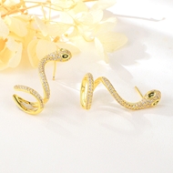 Show details for Distinctive Green Gold Plated Dangle Earrings with Low MOQ