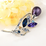Show details for Wholesale Platinum Plated Swarovski Element Brooche of Original Design