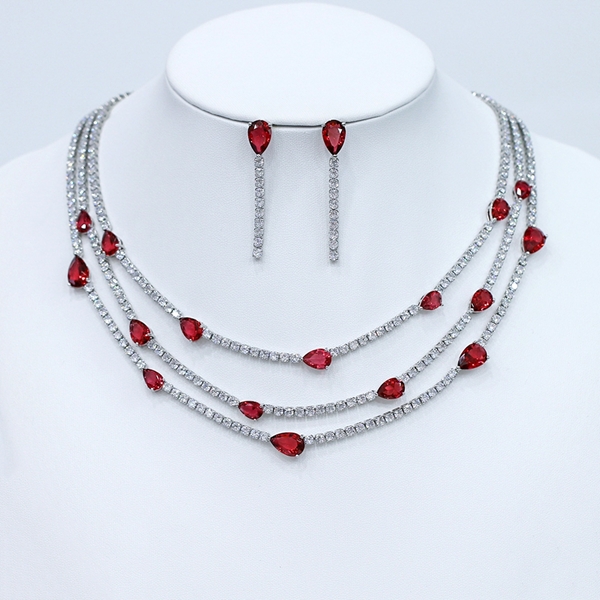 Picture of Pretty Cubic Zirconia Fashion 2 Piece Jewelry Set for Female