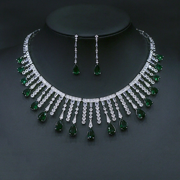 Picture of Luxury Green 2 Piece Jewelry Set with No-Risk Refund