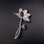 Show details for Charming Blue Copper or Brass Brooche Online Shopping
