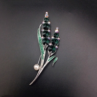 Show details for Brand New Green Copper or Brass Brooche with Worldwide Shipping