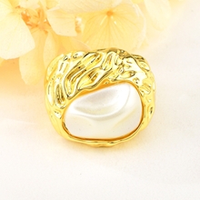 Show details for New Artificial Pearl Zinc Alloy Fashion Ring