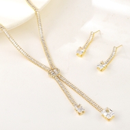 Show details for Fancy Geometric White 2 Piece Jewelry Set