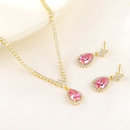 Show details for Wholesale Gold Plated Delicate 2 Piece Jewelry Set with No-Risk Return