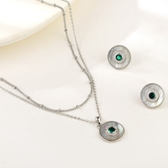 Show details for Recommended Platinum Plated Geometric 2 Piece Jewelry Set from Top Designer