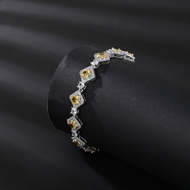 Picture of Brand New Yellow Cubic Zirconia Fashion Bracelet with Full Guarantee