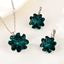 Show details for Eye-Catching Green Platinum Plated 2 Piece Jewelry Set with Member Discount