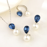 Show details for Attractive Platinum Plated Swarovski Element 3 Piece Jewelry Set For Your Occasions