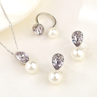 Show details for Stylish Geometric Platinum Plated 3 Piece Jewelry Set