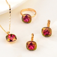 Show details for Unusual Geometric Colorful 3 Piece Jewelry Set