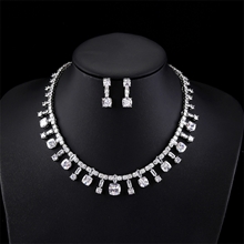 Show details for Brand New White Platinum Plated 2 Piece Jewelry Set Factory Supply