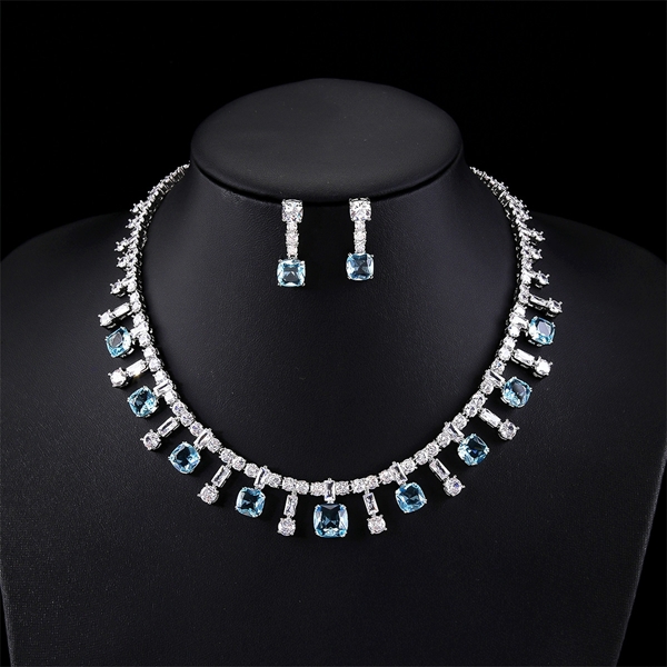 Picture of Luxury Cubic Zirconia 2 Piece Jewelry Set with Full Guarantee