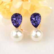 Show details for Charming Purple Swarovski Element Dangle Earrings As a Gift